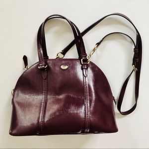 Coach burgundy structured shoulder bag